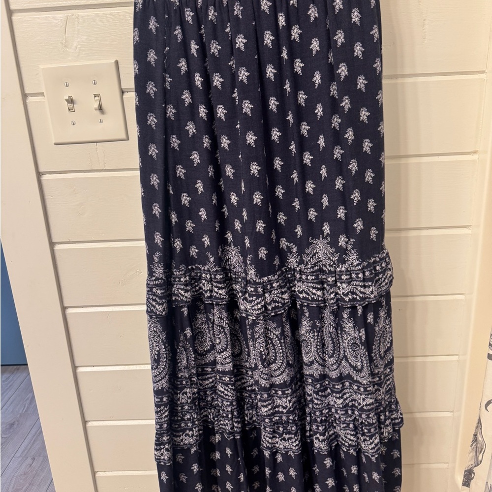 Bohme Navy and White Maxi Skirt size small - Picture 2 of 6